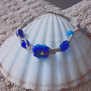 Handmade Mardi Gras hemp bracelet